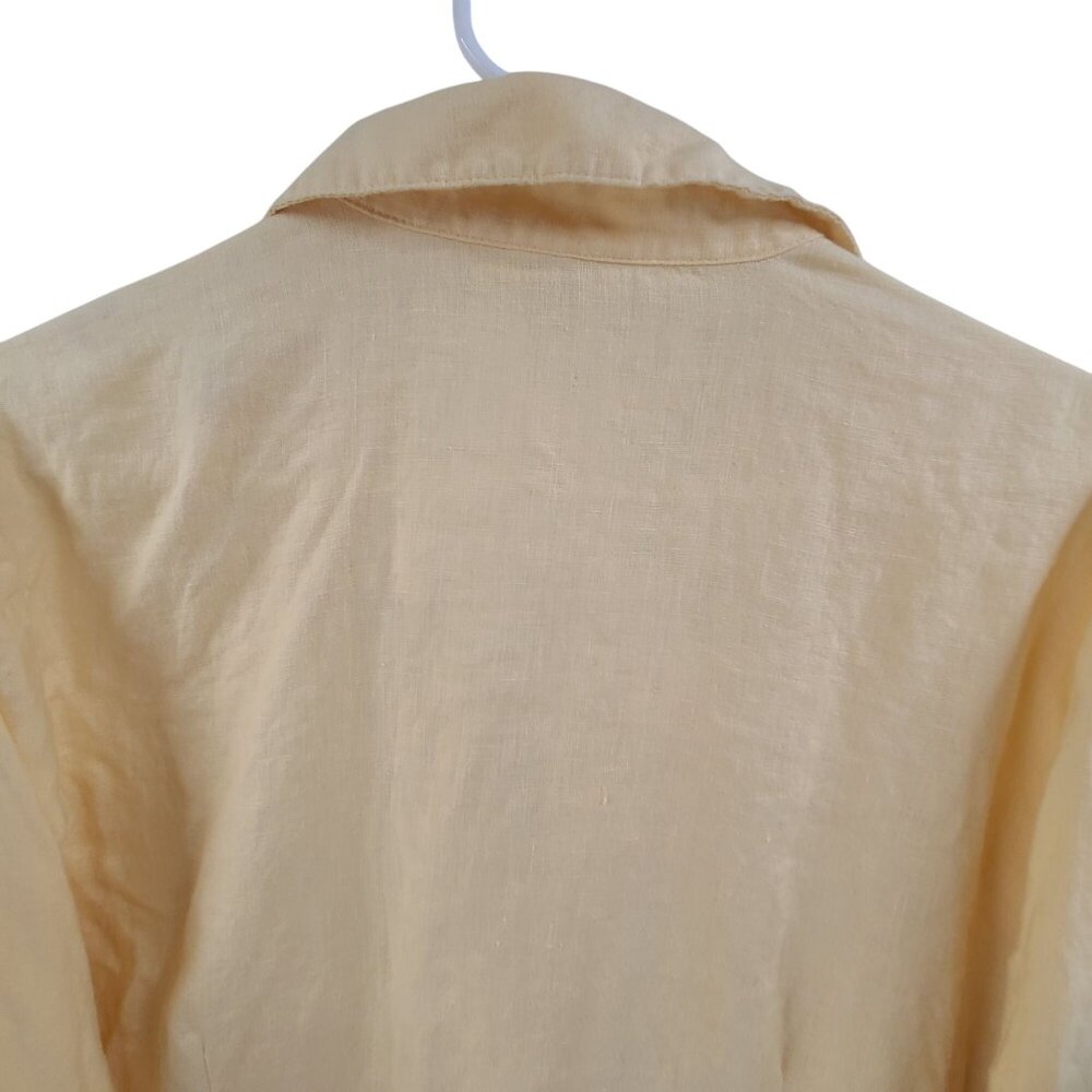 Jm Collection Button Front Roll Tab Sleeve Shirt … - image 7